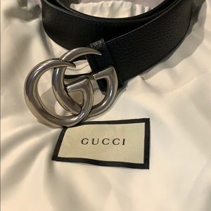 Silver Double G Gucci Belt